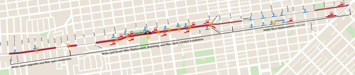 A map of where the red carpet lanes will eventually go in. Image: SFMTA