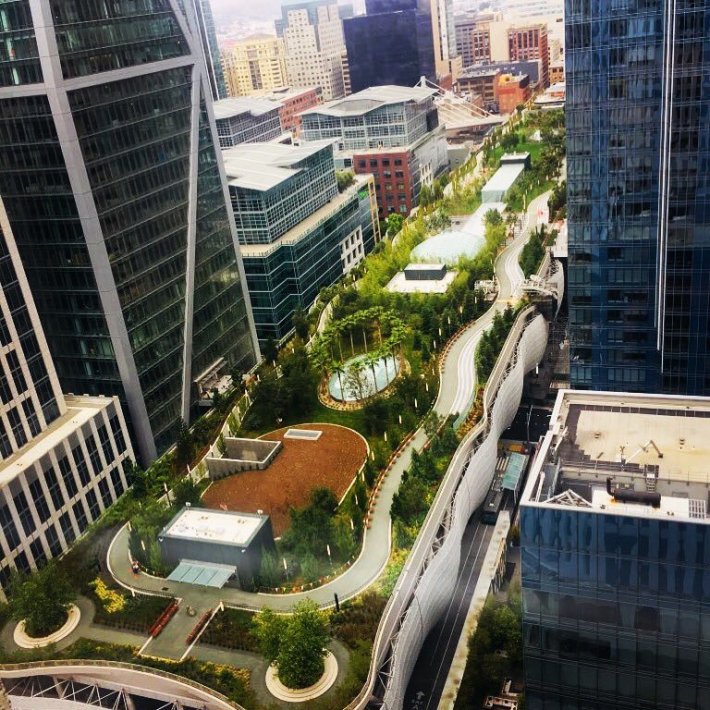 An aerial view of the rooftop park of Transbay. Pic: Transbay Joint Powers Authority