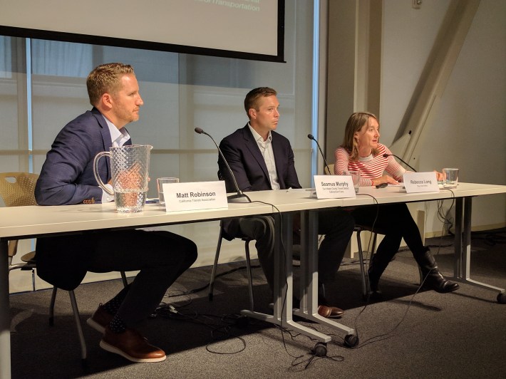 Tuesday's "Taxes for Transportation" panel at SPUR. Photo: Streetsblog/Rudick