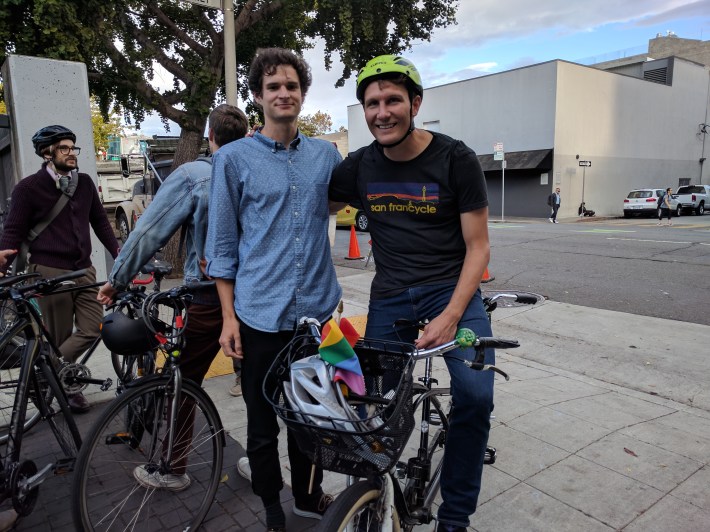 SFBC's Charles Deffarges and Taylor Ahlgren, a the start of the ride
