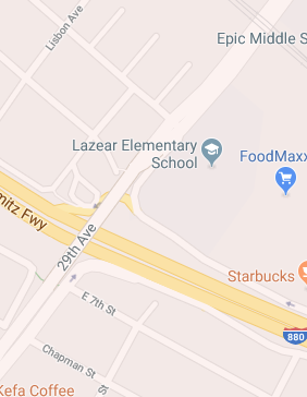 The location of the new bridge. Note the proximity of Lazear Elementary. Image: Google maps