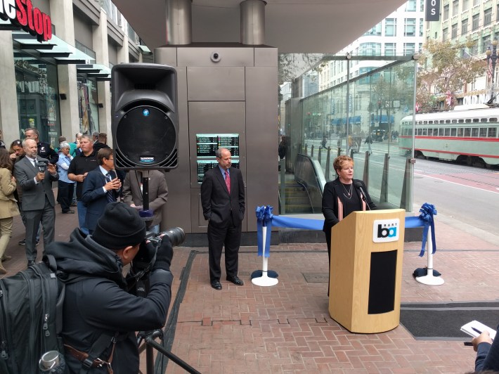 BART director Grace Crunican at this morning's opening ceremony