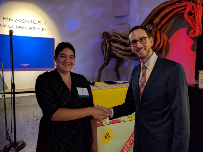 Walk S.F. Community Organizer Natasha Opfell with State Senator Scott Wiener at last night's Walk SF event