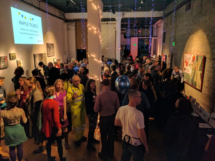 Some 200 people came to celebrate Walk SF's 20 years of hard work at last night's Woonerven event