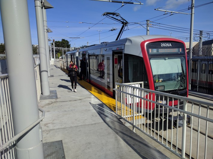 Muni riders on the J and K can now get off at this new platform, cross over the BART tracks, and get to their BART trains much more quickly