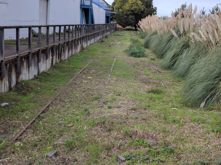 A remnant of the parks railroad past on an adjoining property