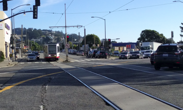 Despite the new signals, Streetsblog saw M Ocean Views waiting and waiting for the green light