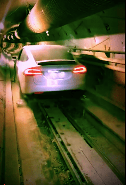 The Musk tunnel in LA. Wow, he invented a subway that you drive through? Image: the Boring/Silly Company