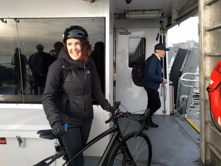 Rachel Metcalf plans to ditch her car commute in favor of a bike/ferry combo from the Richmond in San Francisco to Richmond