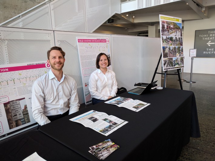 Phillip Pierce and Jennifer Blot of Public Works, the lead agency on the project