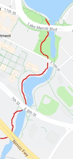 The channel path is in red
