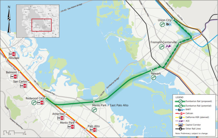 From a 2019 study done by Crossbay Transit Partners showing many of the rail connections with Dumbarton.