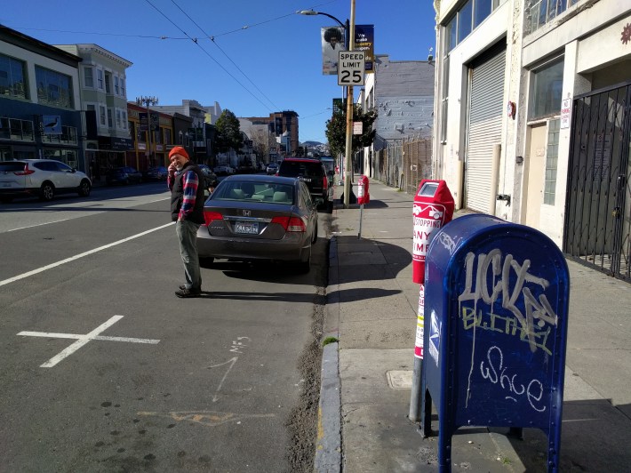 Another motorist illegally parked on Howard