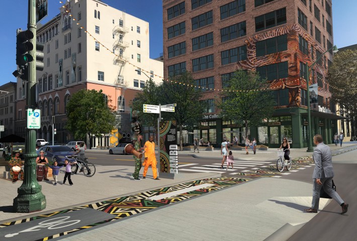 A rendering of what 14th Street will look like in the future. Image: OakDOT