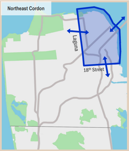 According to one CTA recommendation, motorists would pay $3 to enter the area marked in blue. Image: CTA