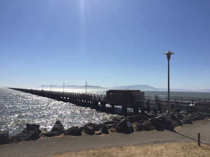 Berkeley's old pier is in a pretty spot--but with basically no housing or jobs near it and a freeway cutting it off from the city. Is this really a good location for a major transit investment? Photo: City of Berkeley