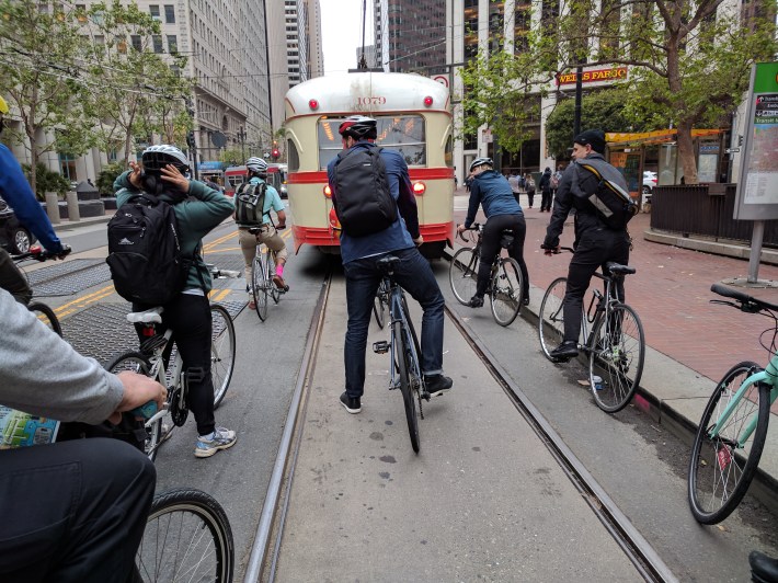 The precarious situation at the start of Market Street