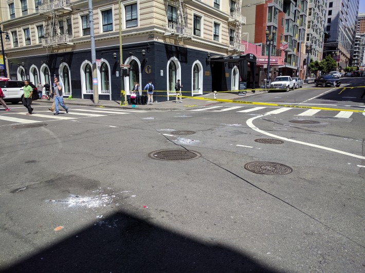 The corner of Mason and Eddy, where the collision first occurred. Photo: Streetsblog/Rudick