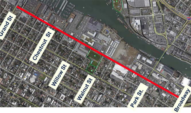 A map of the Clement Avenue improvement project. Image: City of Alameda
