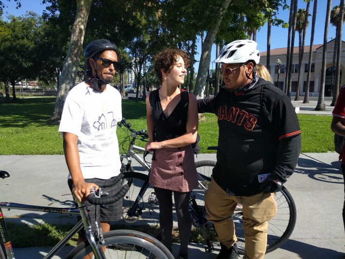 Lydon George, Britt Bogue and Emanuel Jacobo are urban planning students at San Jose State who want to help improve the park