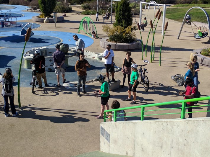 The group got a tour of the Rotary Play Garden