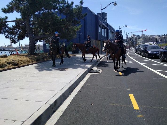 Get out of the f'ing bike lane! Well, okay. Horses are fine.