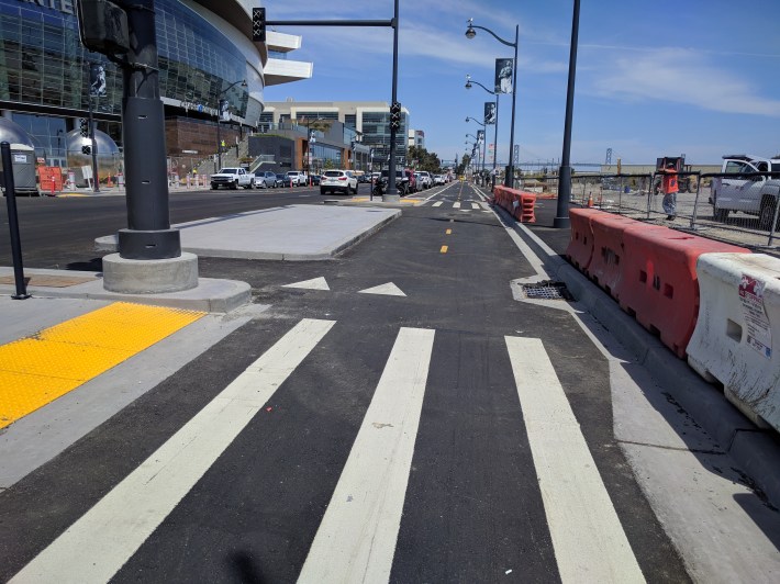 The new bike lane is basically open for business