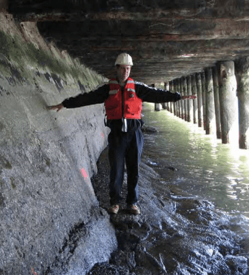 A look at the seawall along the Embarcadero. Photo: Port of San Francisco