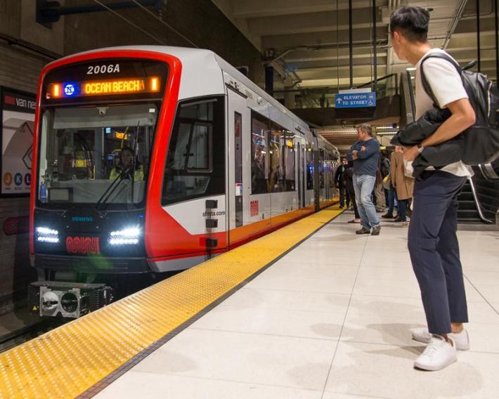 Traditional forms of transit, such as light rail, bus and subway, still take a larger chunk of pollution out of the air than any new mobility form. Photo: SFMTA