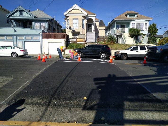 A couple of parents remarked that the speed humps aren't sharp enough and cars aren't slowing. This was confirmed by Streetsblog's observations