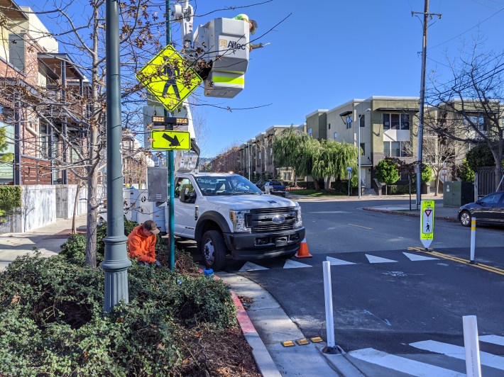 A public works crew was on hand painting and finishing up over the holidays