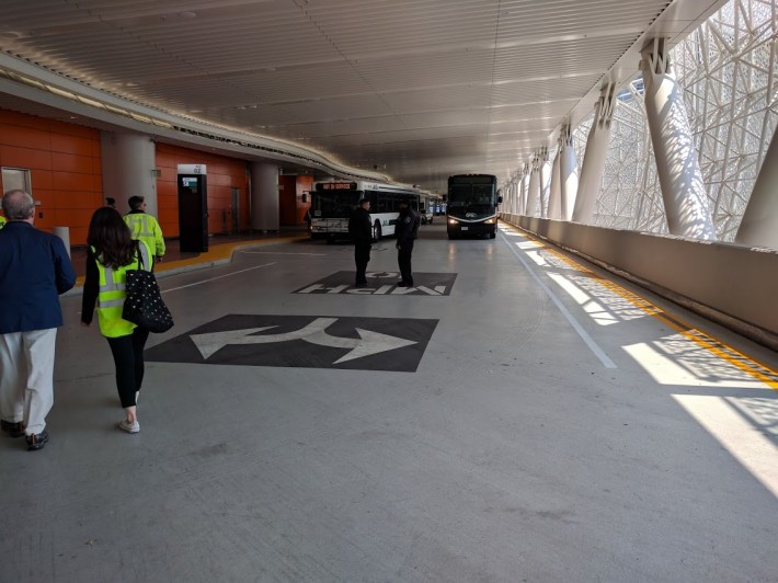 The bus deck of the Salesforce Transit Center back in 2018, shortly before it opened. Photo: Streetsblog/Rudick