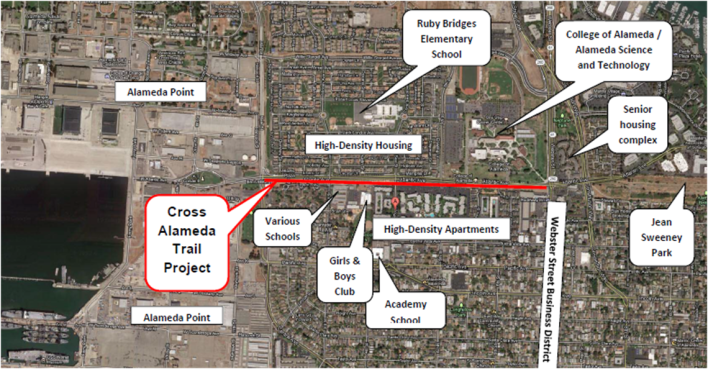 A map of the project, from the city of Alameda