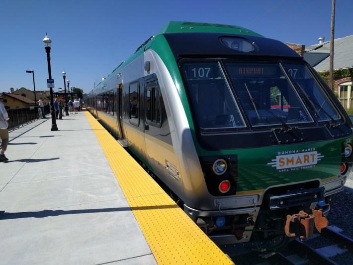 A SMART train at San Rafael. Photo: Streetsblog/Rudick