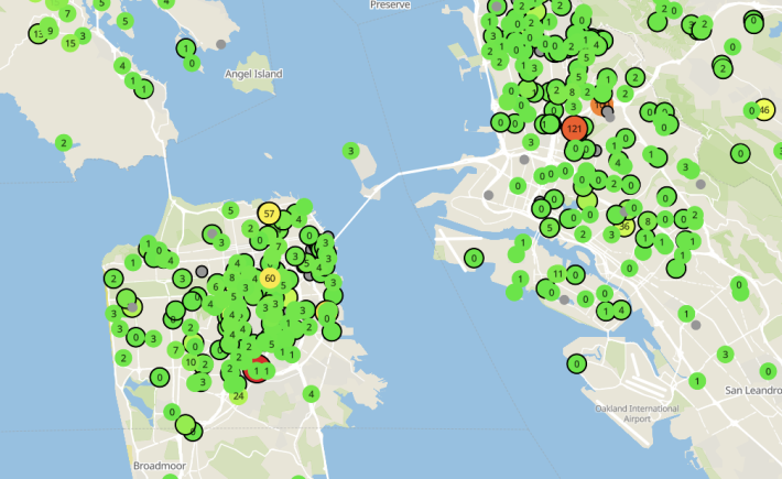 Bay Area air quality from Purple Air