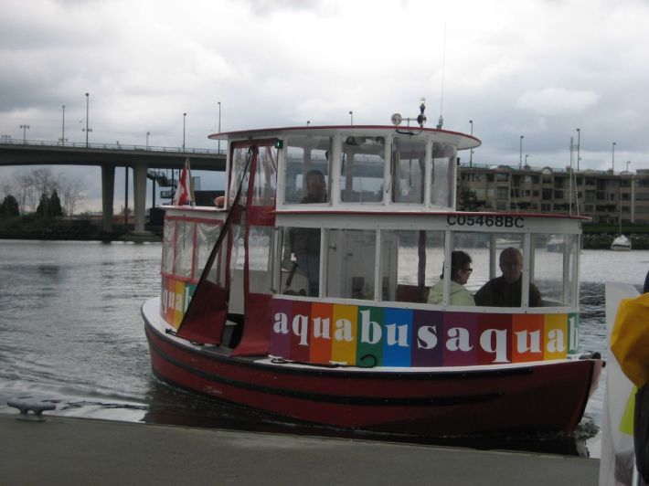 Vancouver, Canada 'Aquabus' runs back and forth between Yaletown and Granville Island, and might be an inexpensive craft for Alameda to consider. Photo: Wikimedia