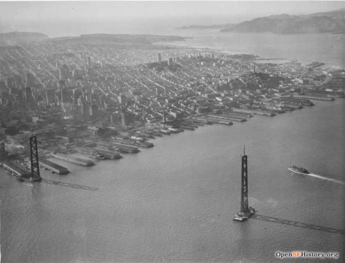 The Bay Bridge, the Caldecott Tunnel, San Francisco International Airport, and other transformative projects were all built in the 1930s in the aftermath of a devastating recession (Photo: OpenSFHistory.org).
