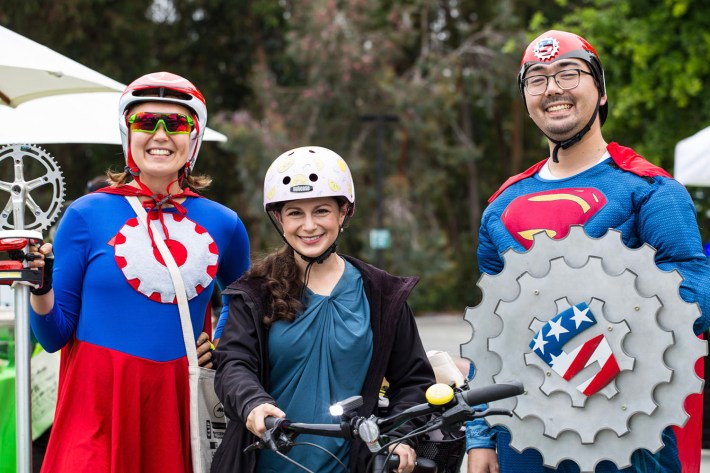 Stanford University brought the capes theme to last year's Bike to Work Day. Can you take a more epic shot this year? Photo: Standford.Edu