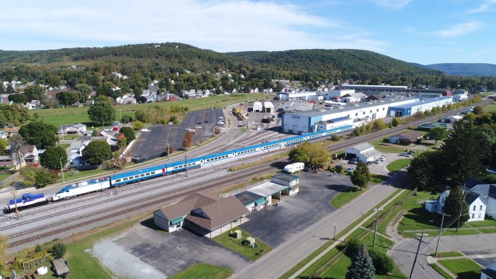 Amtrak's new HSR train being assembled at French rail conglomerate Alstom's plant in upstate New York. Photo: Amtrak