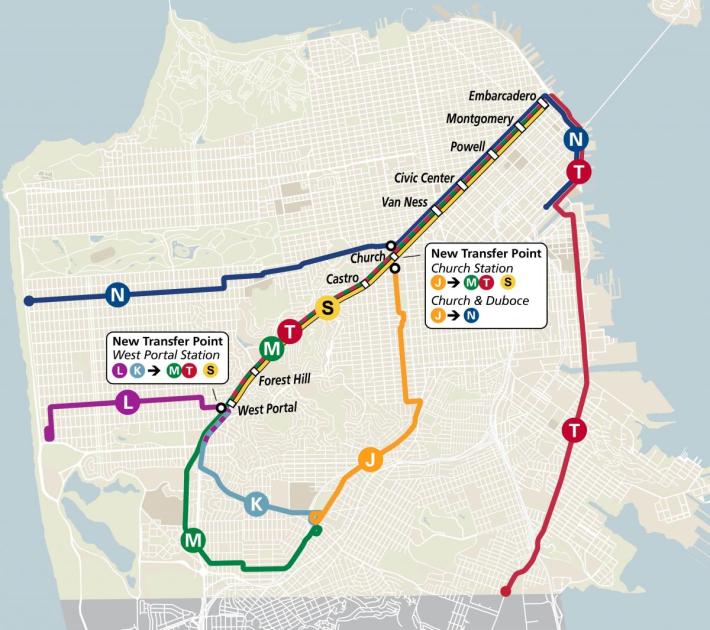 A look at Muni's new map. Image: SFMTA