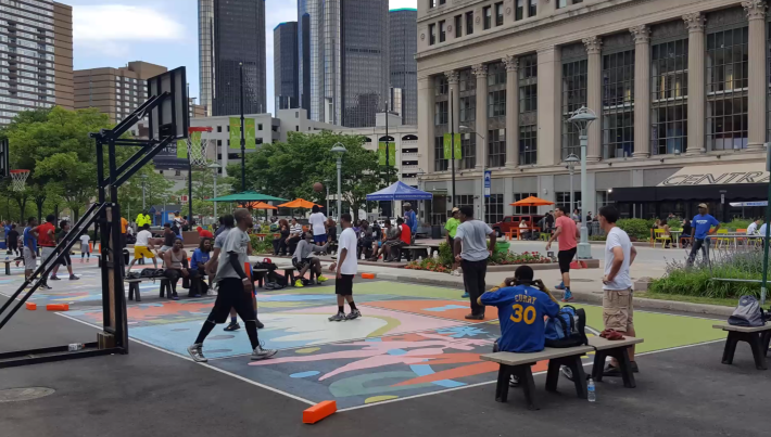 This park in Detroit was cited as a prime example of how to make people feel welcome. Photo: Silver's presentation