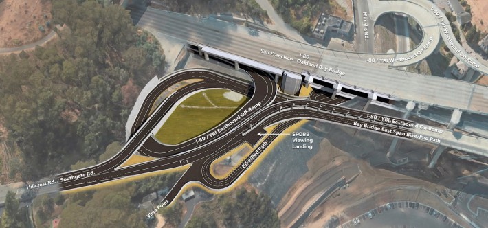 A rendering of part of the new ramp complex obtained by Streetsblog