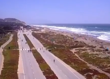 The Great Walkway from the air. Image: Great Highway Park on Instagram