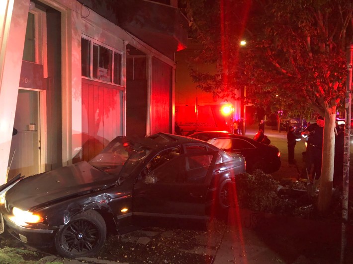 A crash at 8th and Chester, Nov. 2020. Photo: Tim Courtney