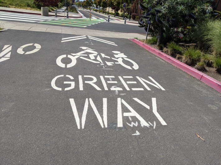 Family bike markings on Doyle Street. Photos: Streetsblog/Rudick