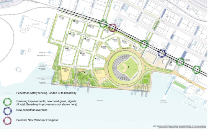 A look at the proximity of the tracks and existing and upgraded crossings. Image: MLB