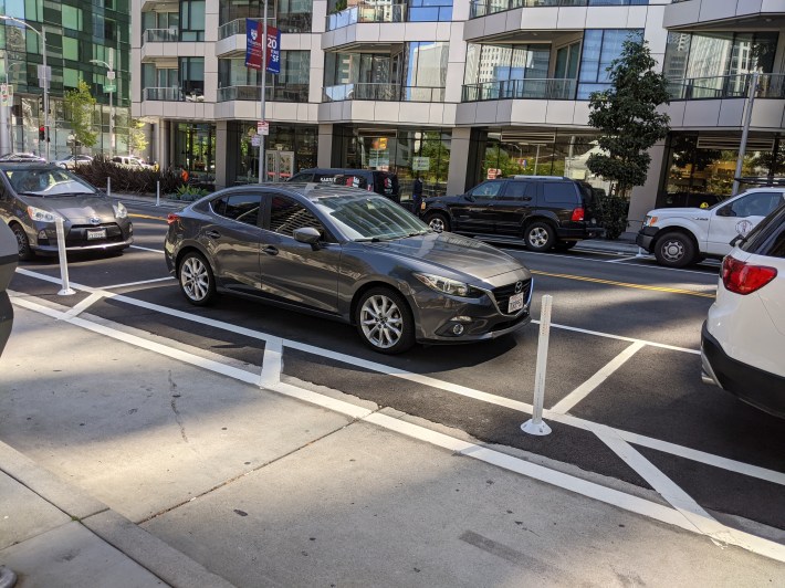 There's one block of parking by the Temporary Transbay Terminal site.