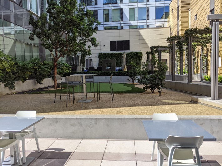 This public space is tucked behind buildings on Folsom