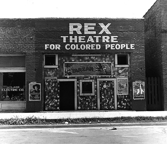 Everything, including movie theaters as seen here, were segregated by race in the south in the Jim Crow era. Photo from Wikimedia Commons.