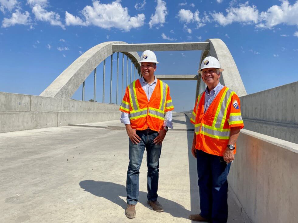 U.S. Senator Padilla and Congressman Costa touring HSR construction in the Central Valley last week. Photo: California High Speed Rail Authority